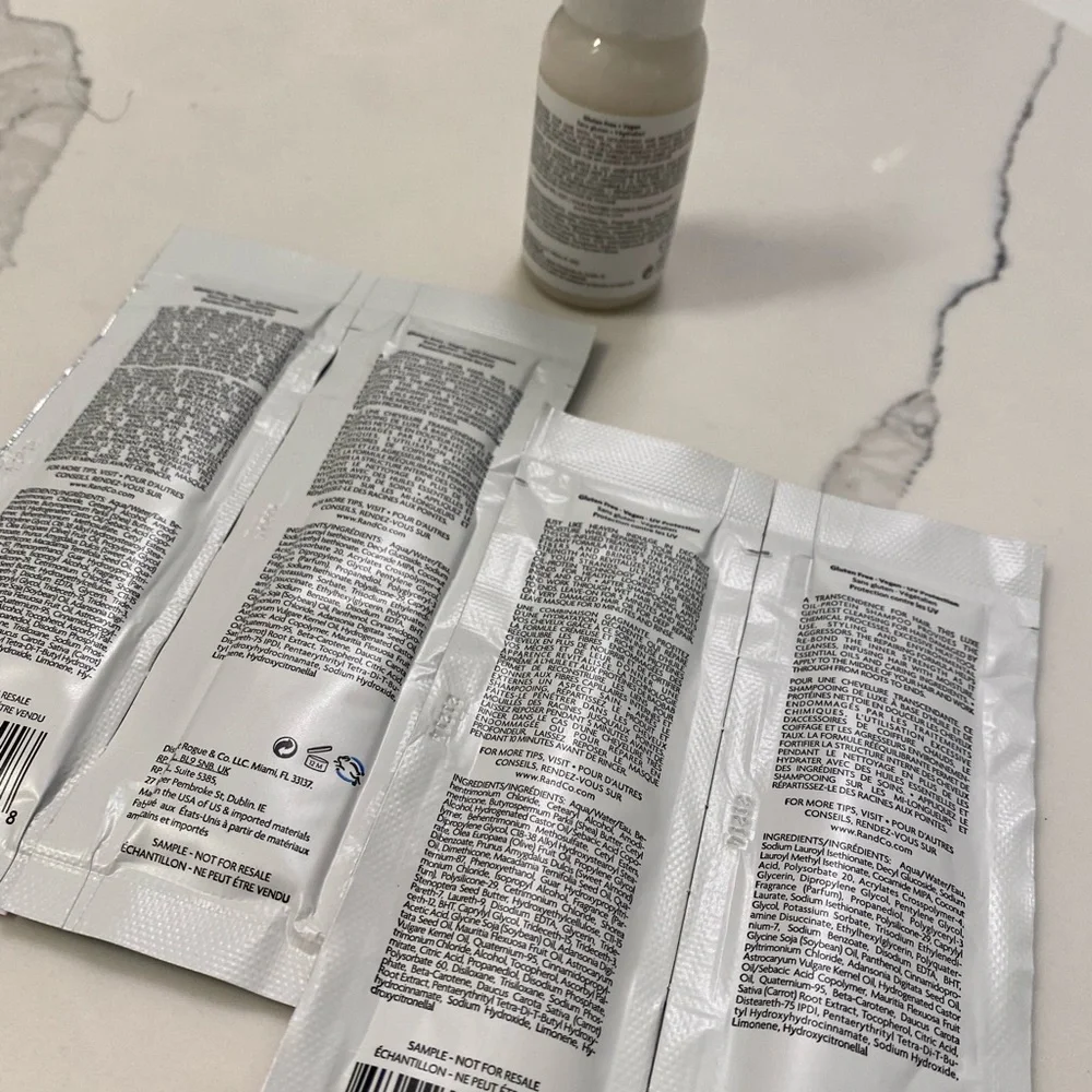 Brand New R&Co Hair care- sun catcher leave in conditioner and 4 travel packets!